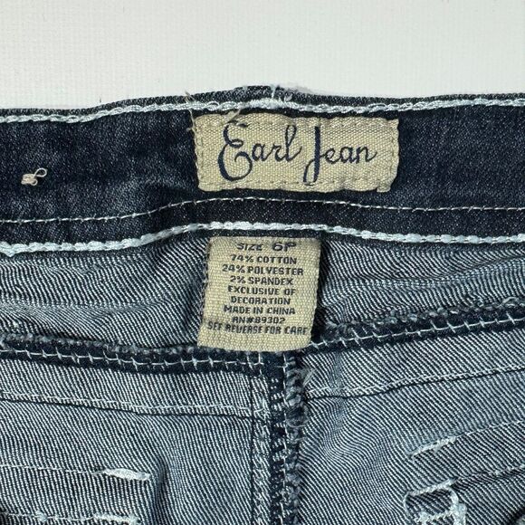 Earl Boot Cut Mid Rise Rhinestone Pockets Dark Wash Jeans Women’s Size 6P (J5) - Picture 6 of 11
